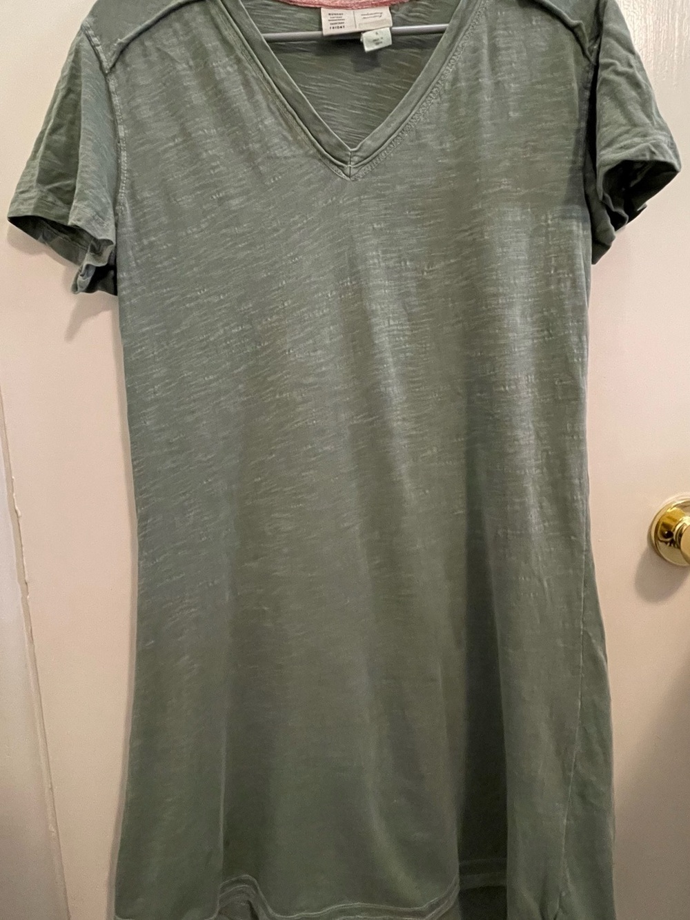 V-Neck Short Sleeve Mini Dress in Sage Green